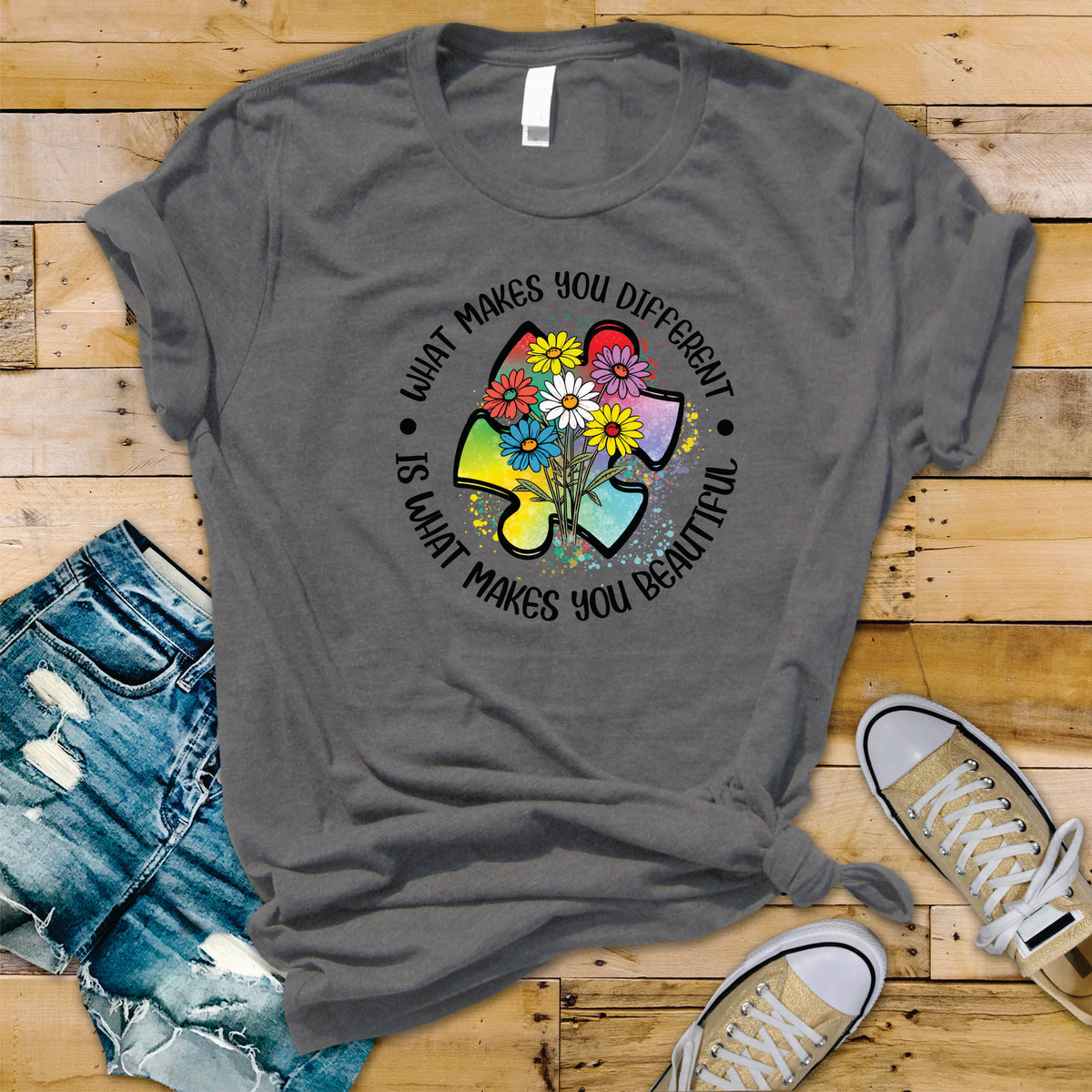 Autism Puzzle With Flowers - Transfer