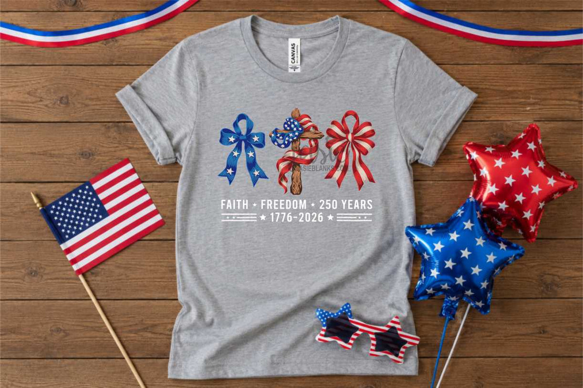 Faith and Freedom Bows and Cross - Transfer