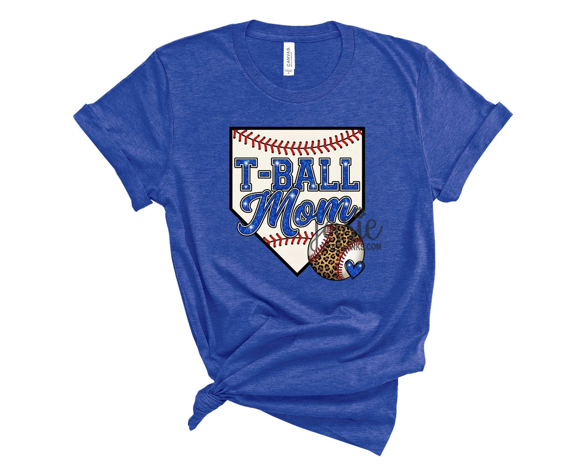 Glitter and Leopard T-Ball Mom - Transfer