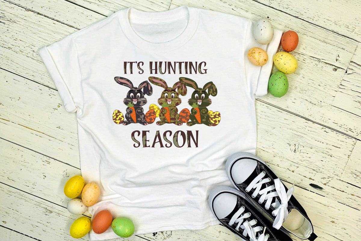 Its Hunting Season Camo Bunnies - Transfer