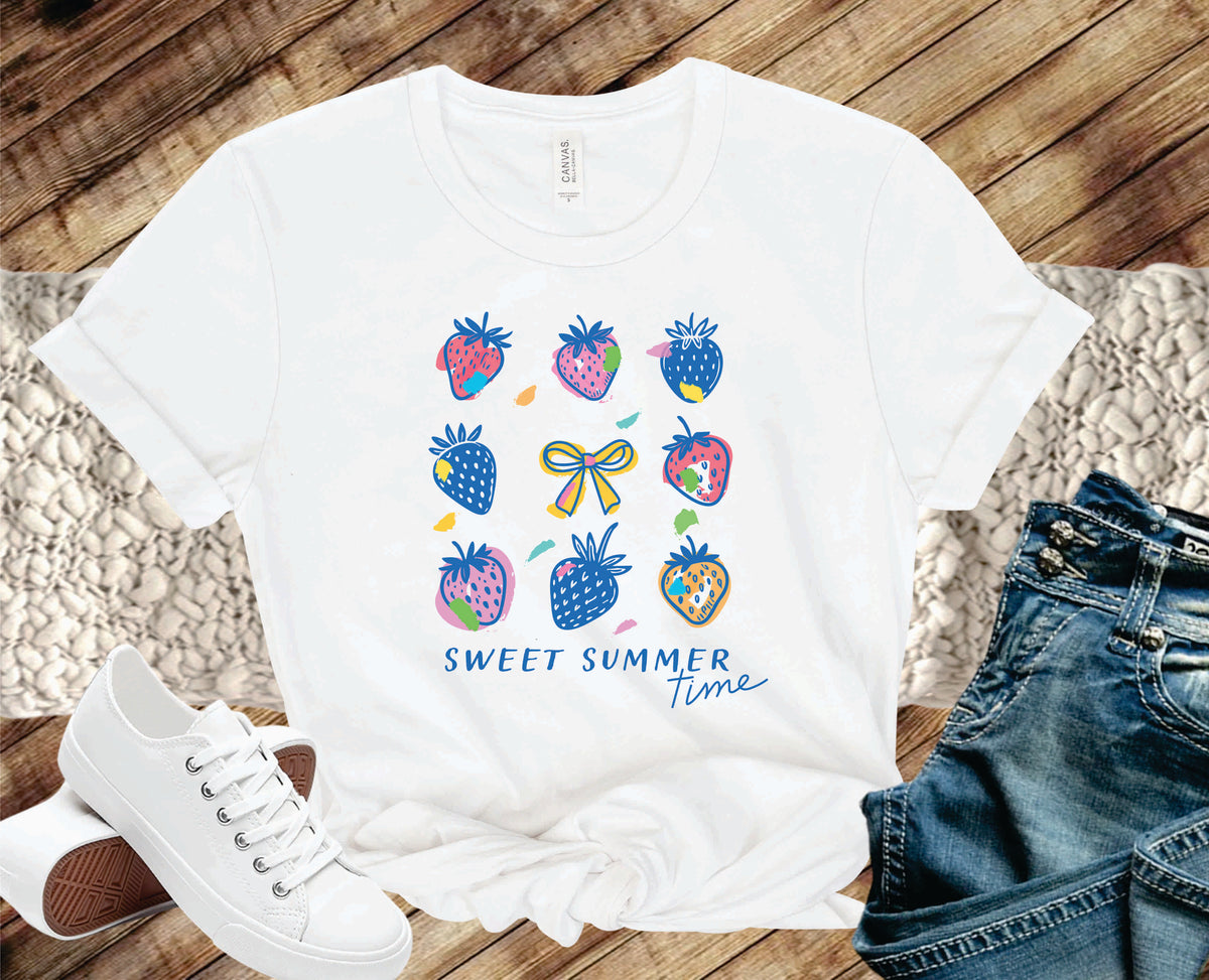 Sweet Summertime Strawberries Watercolor - Transfer