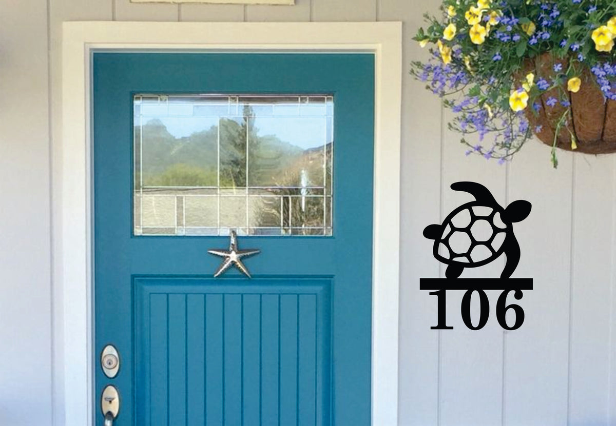 Turtle House Number Sign