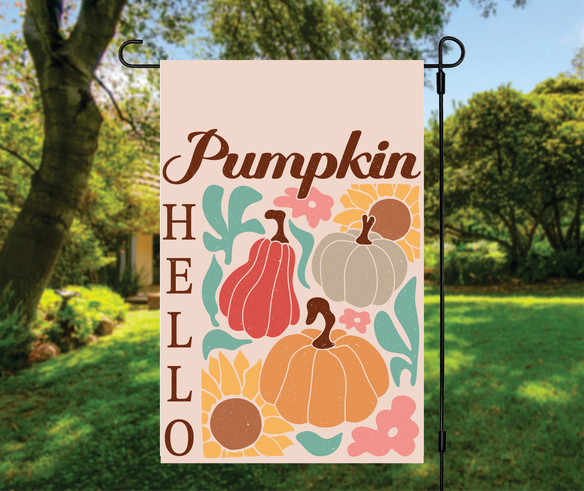 Vintage Hello Pumpkin Garden Flag