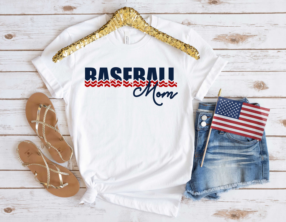 Baseball Mom Chevron- Transfer