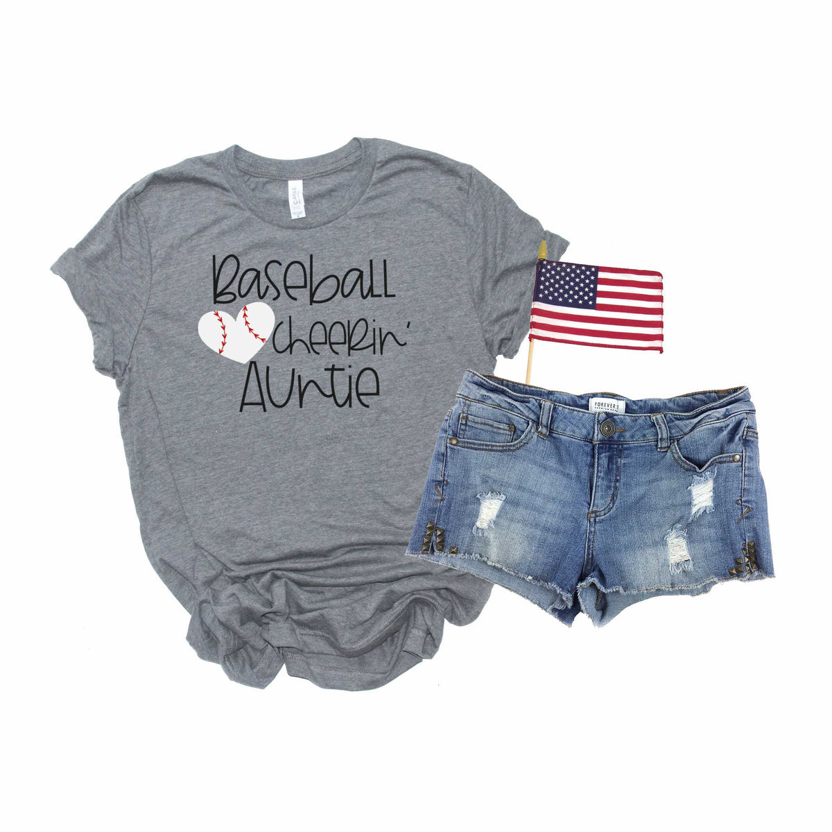 Cheerin Auntie Baseball Heart- Transfer