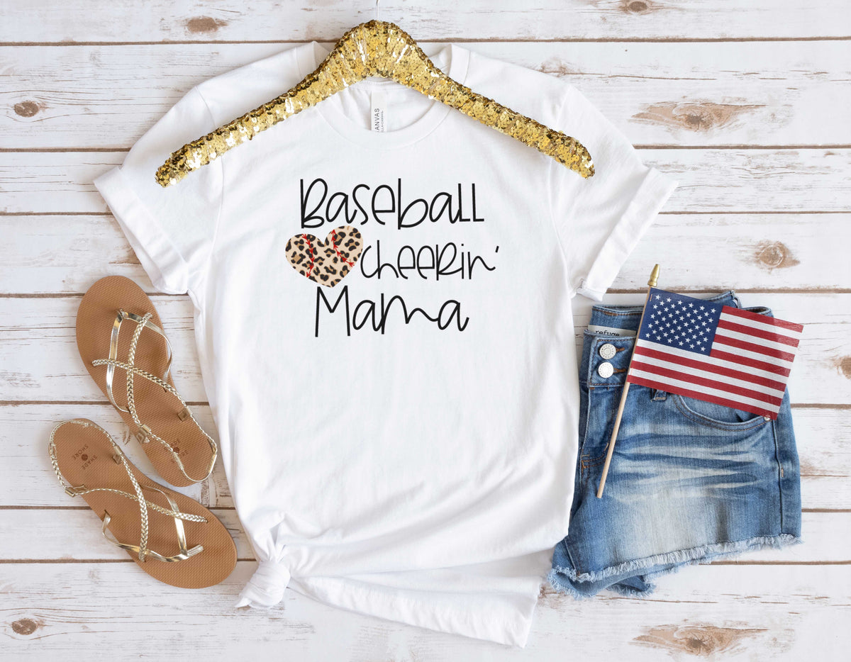 Cheerin Mama Leopard Heart- Transfer