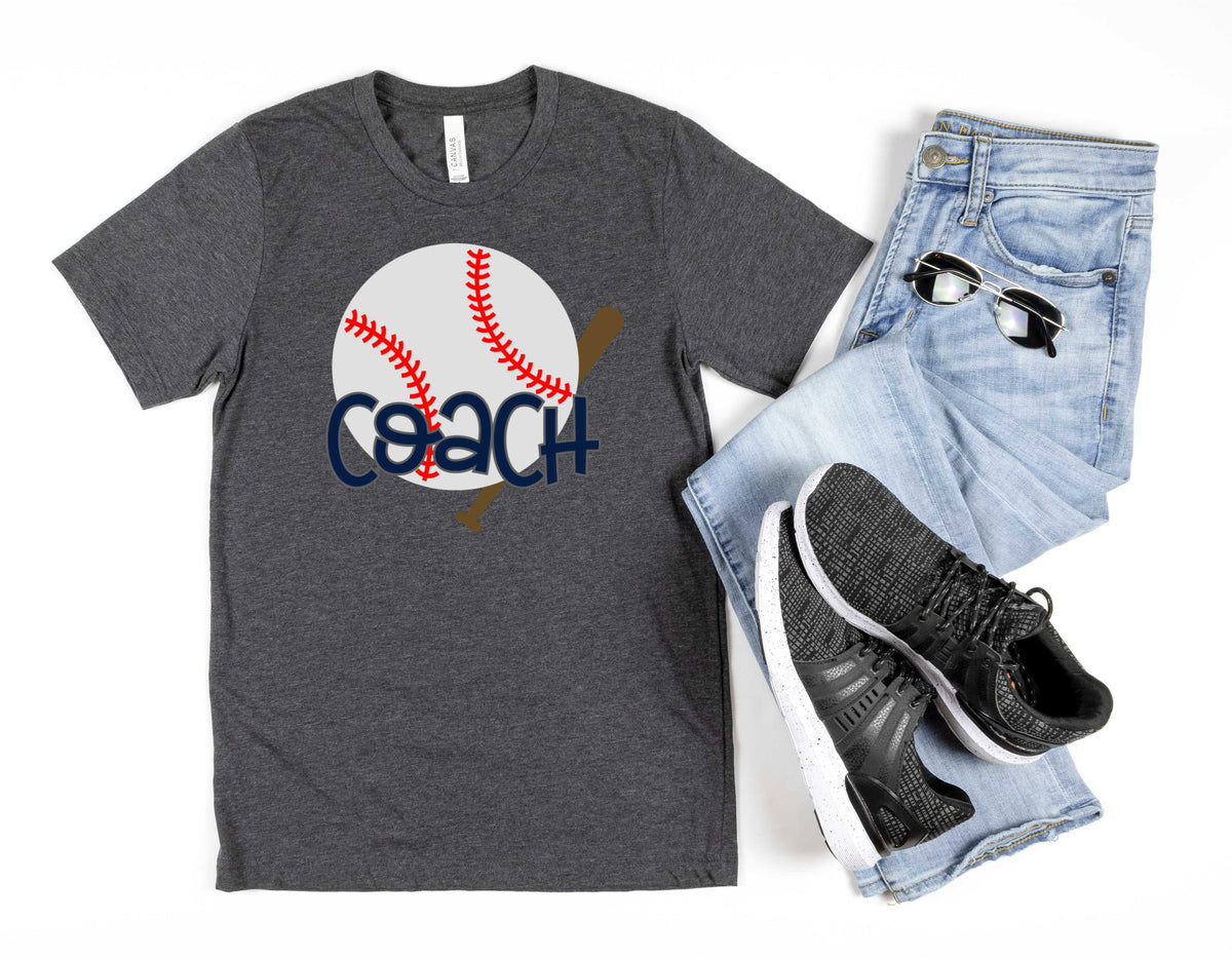 Coach with Baseball and Bat- Transfer