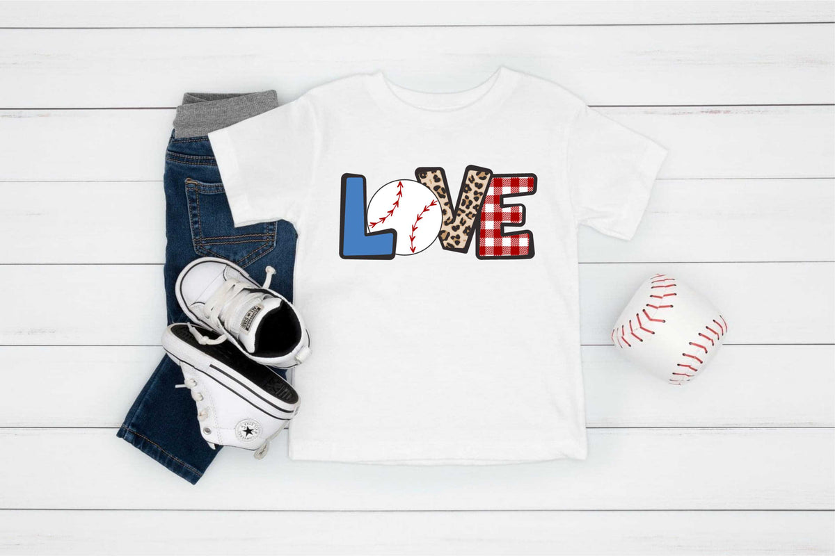 LOVE Baseball-leopard and plaid- Transfer