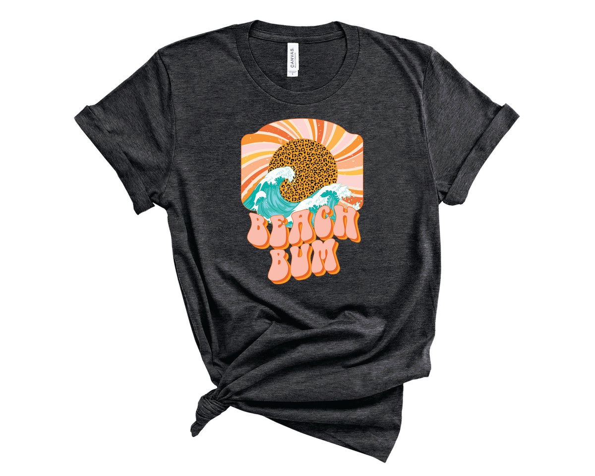 Beach Bum Retro Leopard Sun - Transfer
