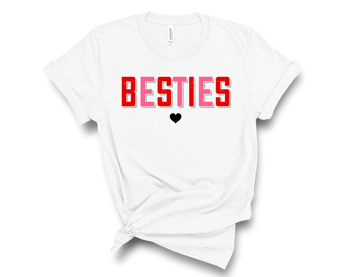 Besties Vintage Heart - Transfer