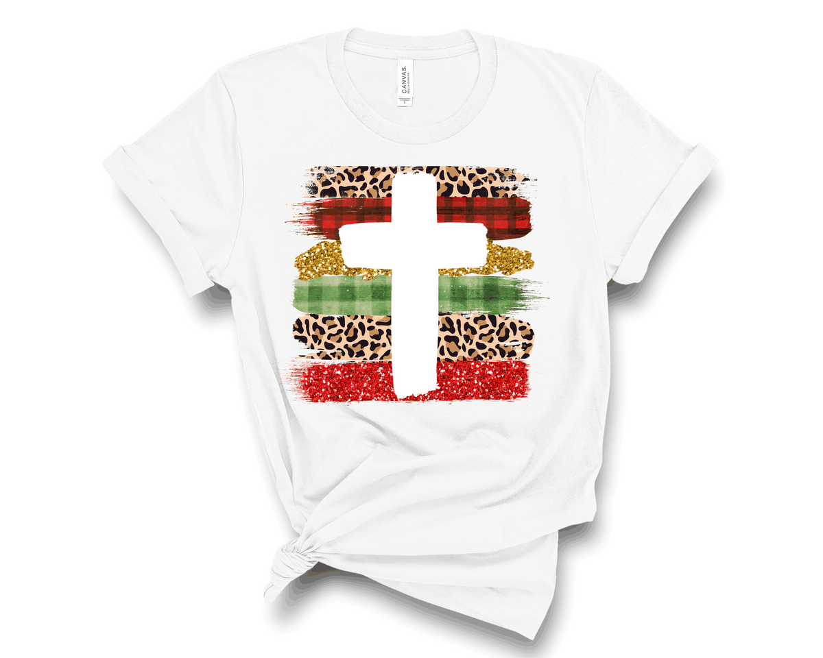 Leopard Glitter Cross Brush Stroke- Transfer