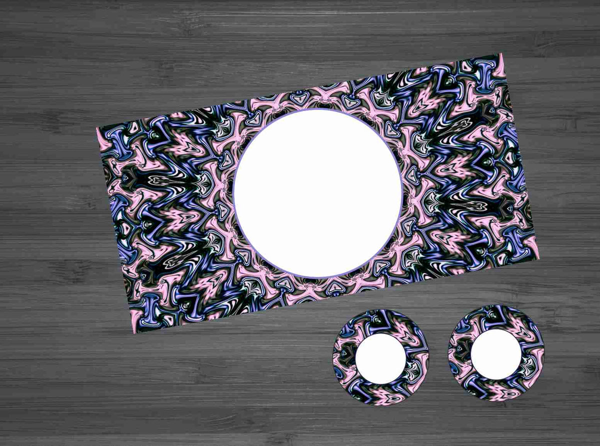 Purple and Pink Mosaic Print Car Kit