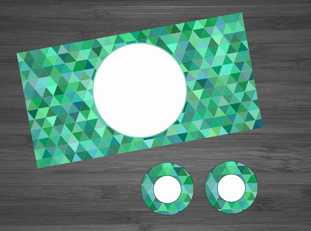 Green and Blue Mosaic Print Car Kit