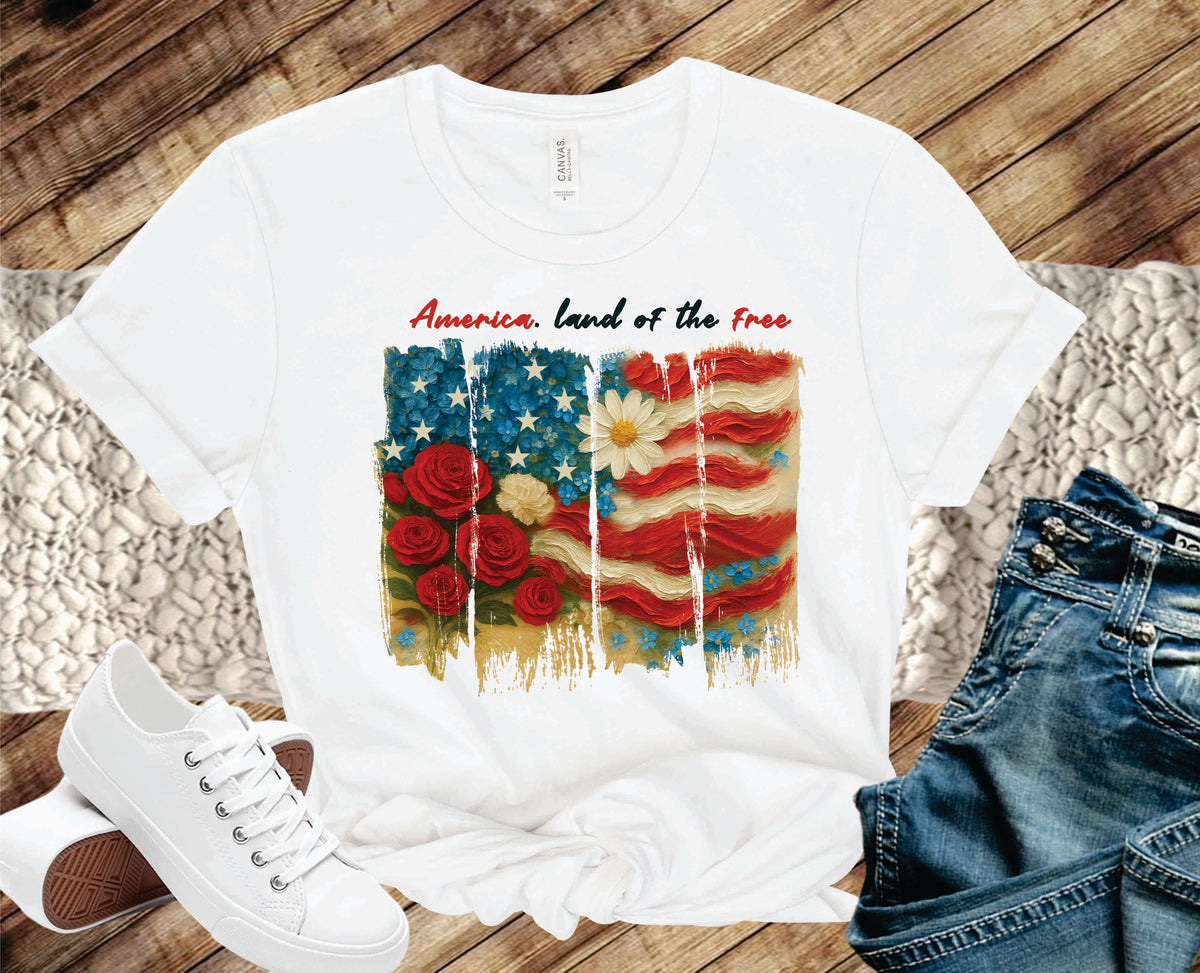 Land Of The Free Brushstroke - Transfer
