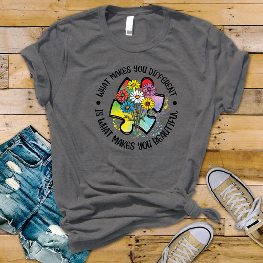 Autism Puzzle With Flowers - Transfer