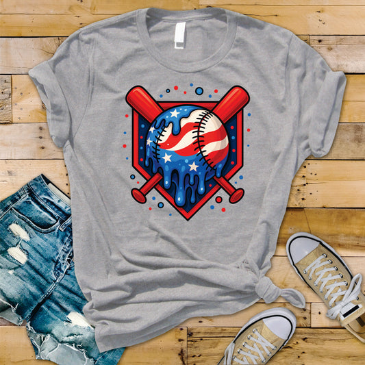 Baseball Drip 4th of July - Transfer