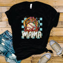 Baseball Mama Teal Checker- Transfer