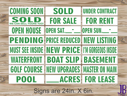 Real Estate Riders - GREEN - DOUBLE SIDED