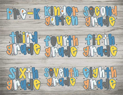 Boy Colored Checkered Grade - Transfer