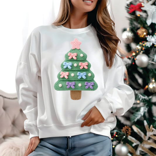 Bright Faux Yarn Christmas Tree - Transfer