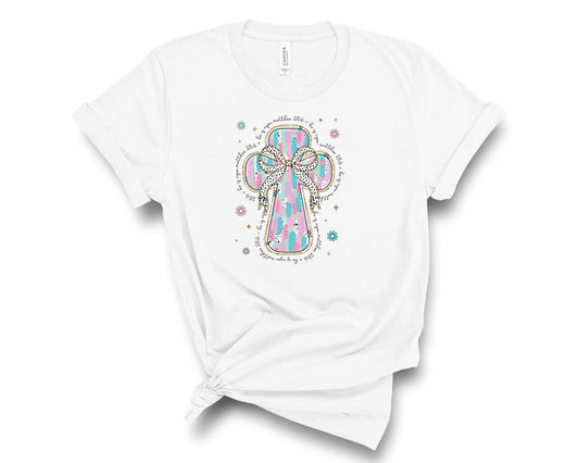 Brushstroke Easter Cross He Is Risen - Transfer