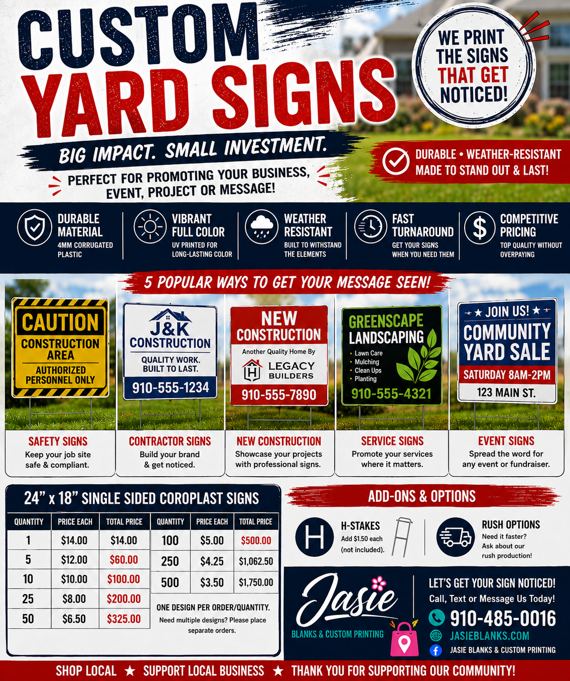 Yard Signs 24x18 | Single Sided