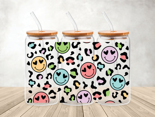 Colorful Smiley Leopard - UV DTF Wrap