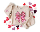 Coquette Glitter Heart Loved Bow - Transfer