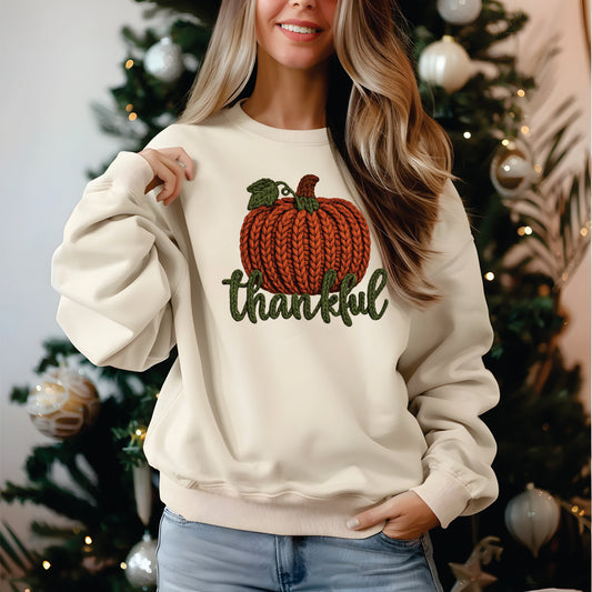 Crochet Thankful Pumpkin - Transfer