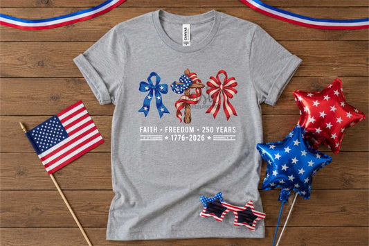 Faith and Freedom Bows and Cross - Transfer