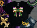 Faux Rhinestone Mardi Gras Coquette Bow  - Transfer