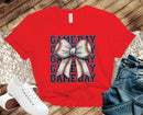 Gameday Stacked Baseball Coquette Bow - Transfer