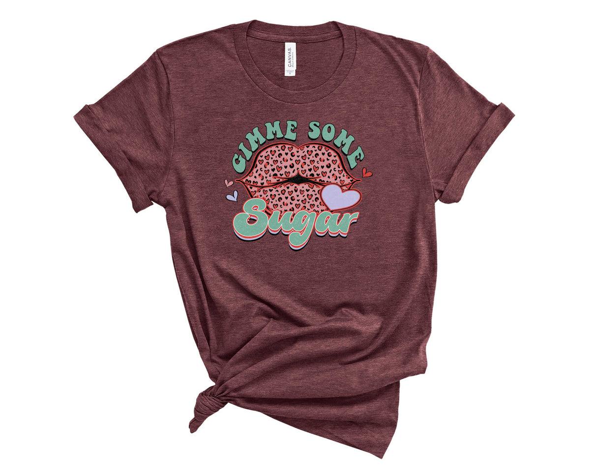Gimme Some Sugar Heart Leopard Lips  - Transfer