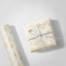 White and Gold Snowflakes Wrapping Paper