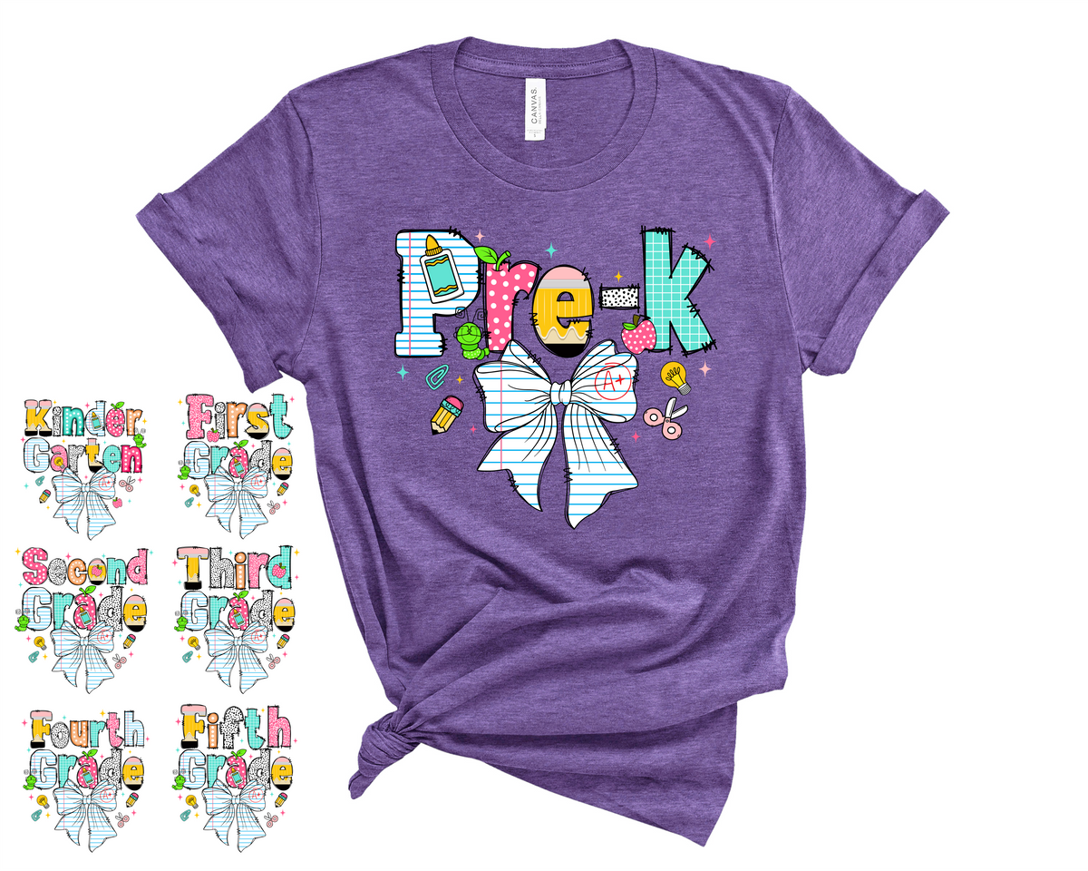 Doodle Paper Bow Grades - Transfer