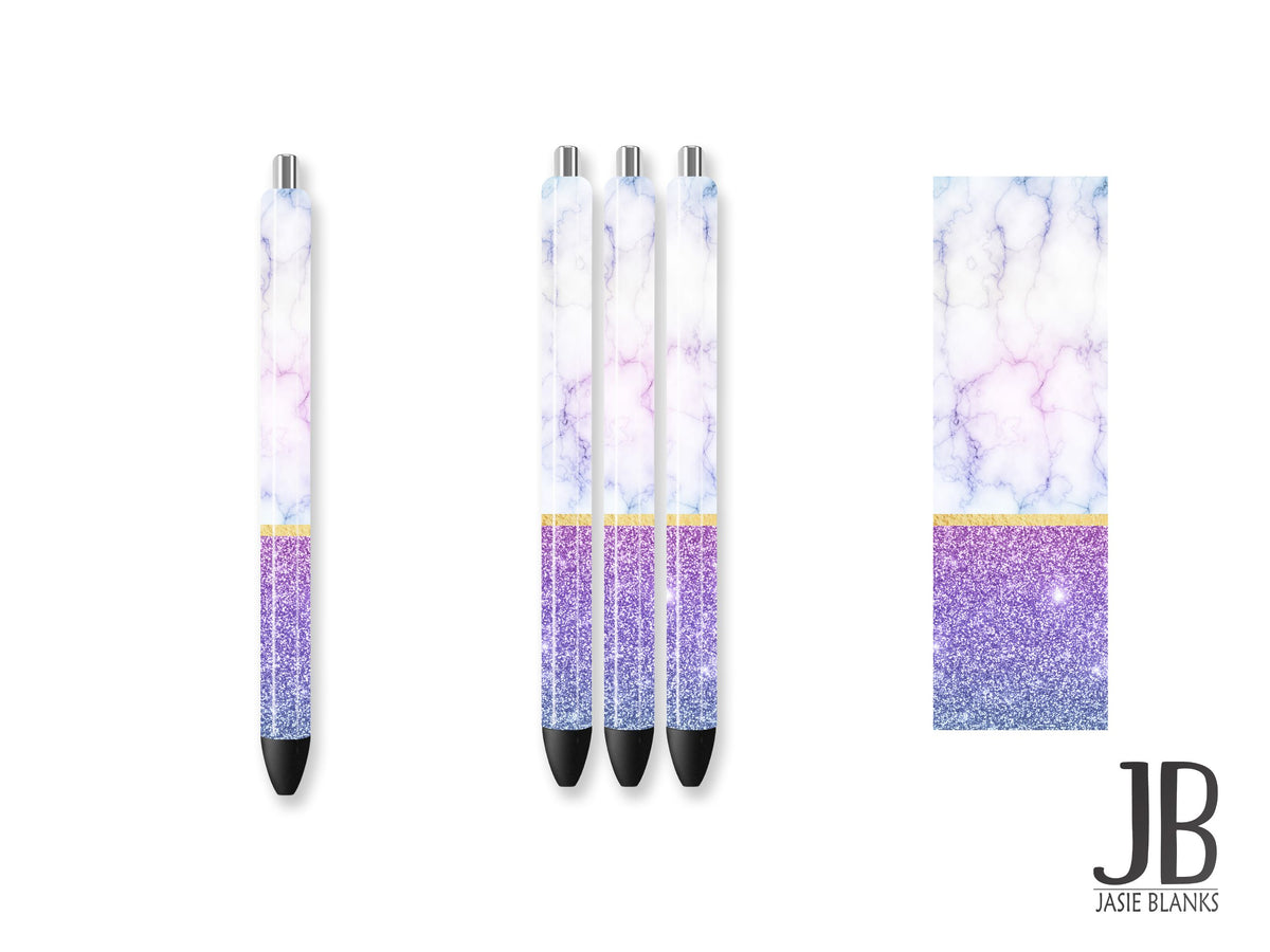 Pen Wrap-Half Marble Half Glitter