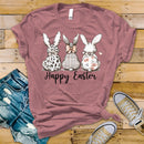 Happy Easter Floral Leopard Bunny - Transfer