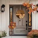 Hello Fall Leopard Pumpkin Door Hanger