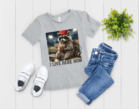 I Live Here Now Racoon Soda - Transfer