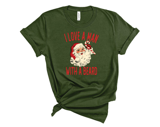 I Love A Man With A Beard Santa - Transfer