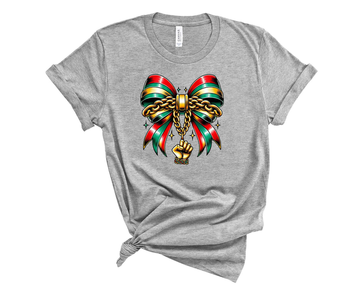 Juneteenth Coquette Bow with Chain - Transfer