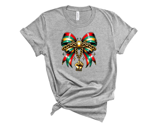 Juneteenth Coquette Bow with Chain - Transfer