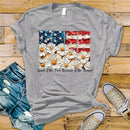 Land Of The Free Daisy Flag Brushstroke - Transfer