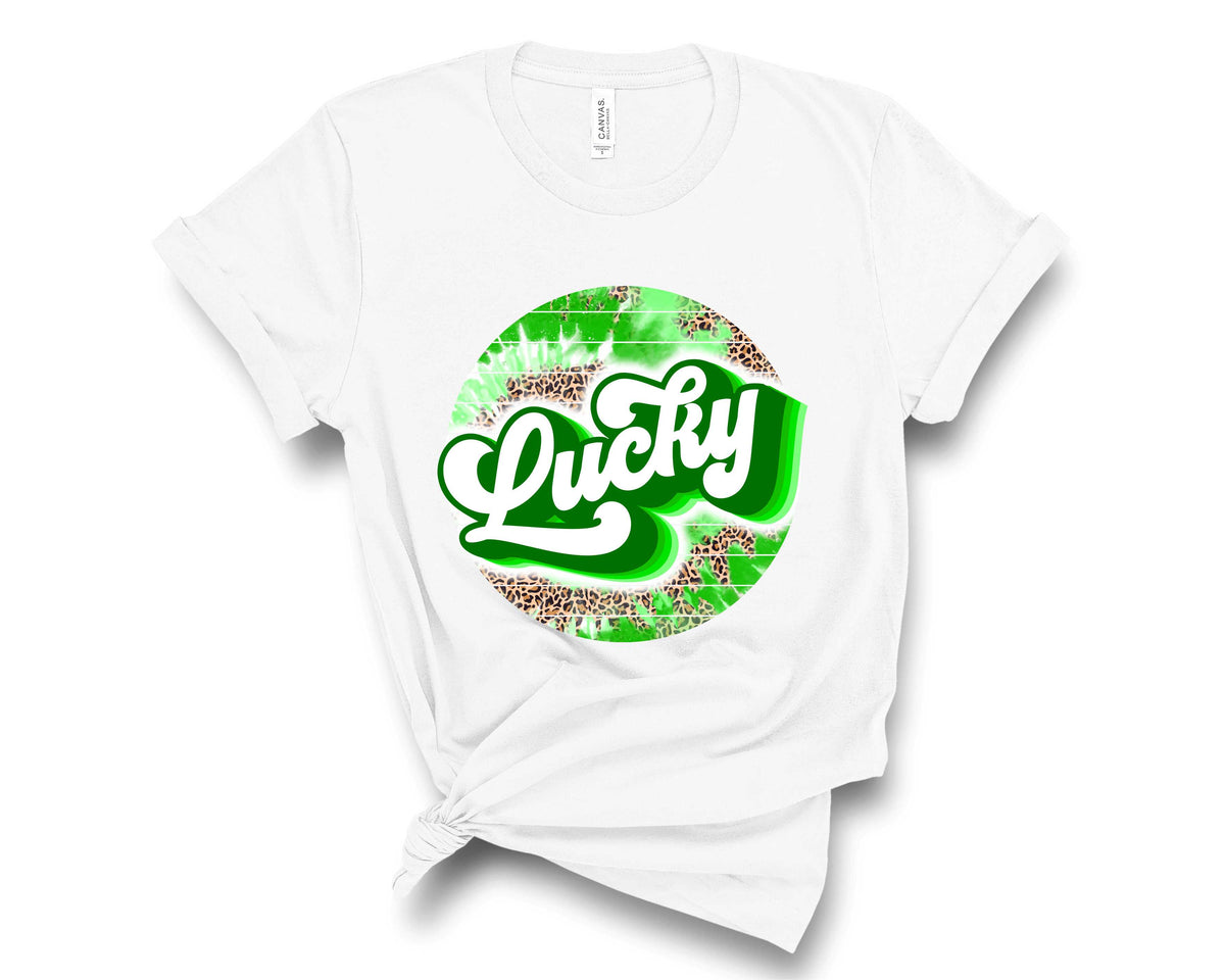 Lucky Circle Green Leopard Tie Dye - Transfer