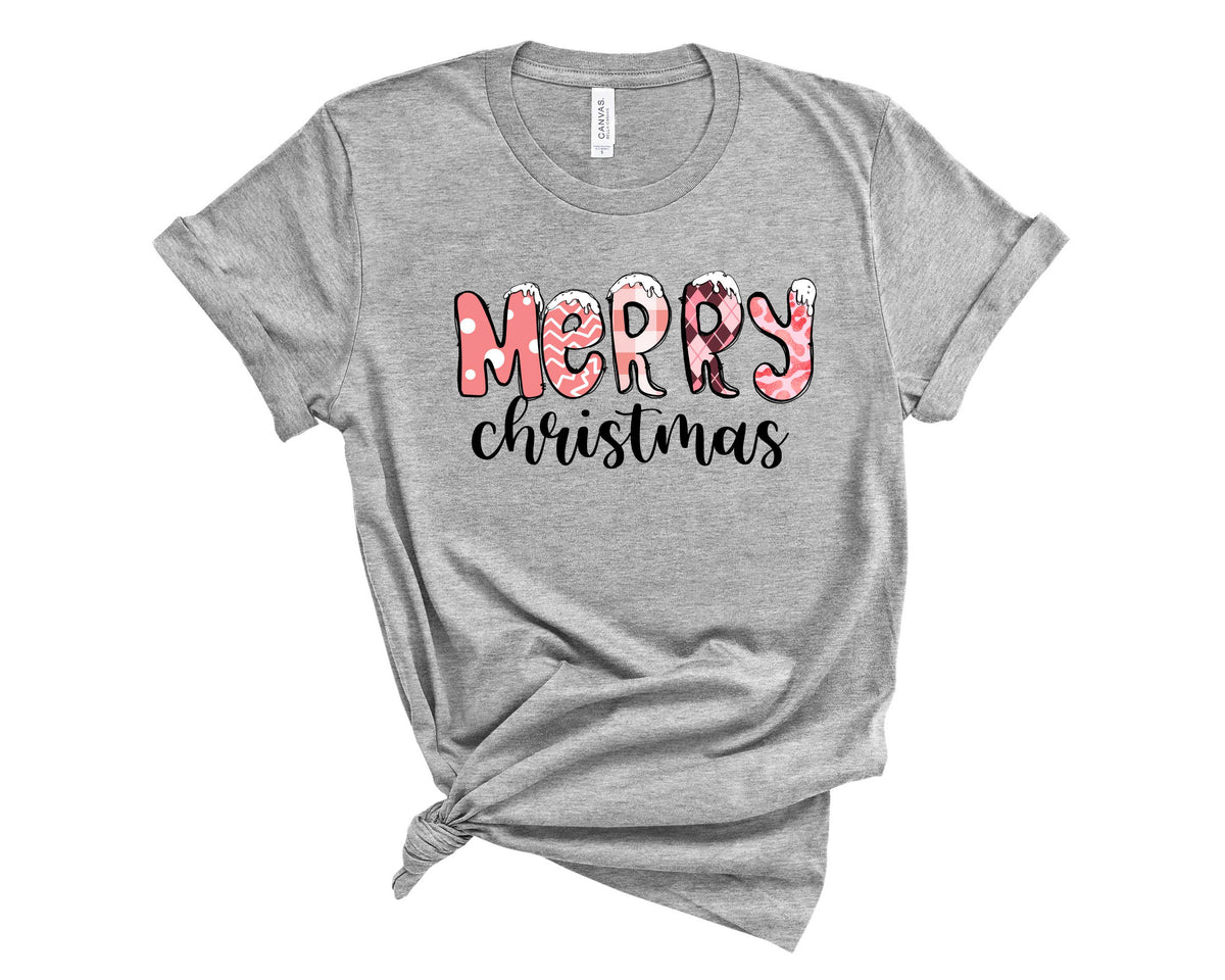 Merry Christmas Pink Doodle- Transfer