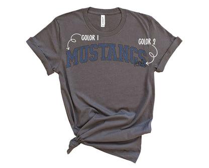 Mascot Arched - Mustangs- SPANGLE