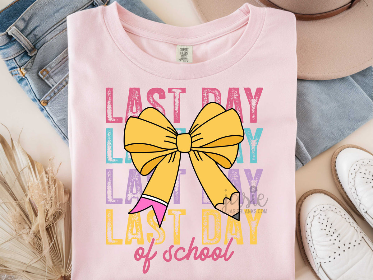 Pencil Bow Last Day of School - Transfer