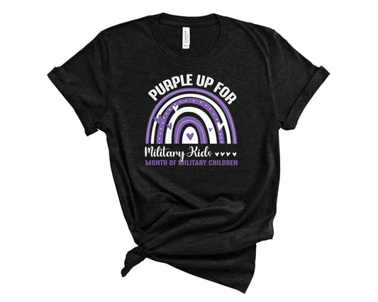 Purple Up For Military Kids - Rainbow - Transfer