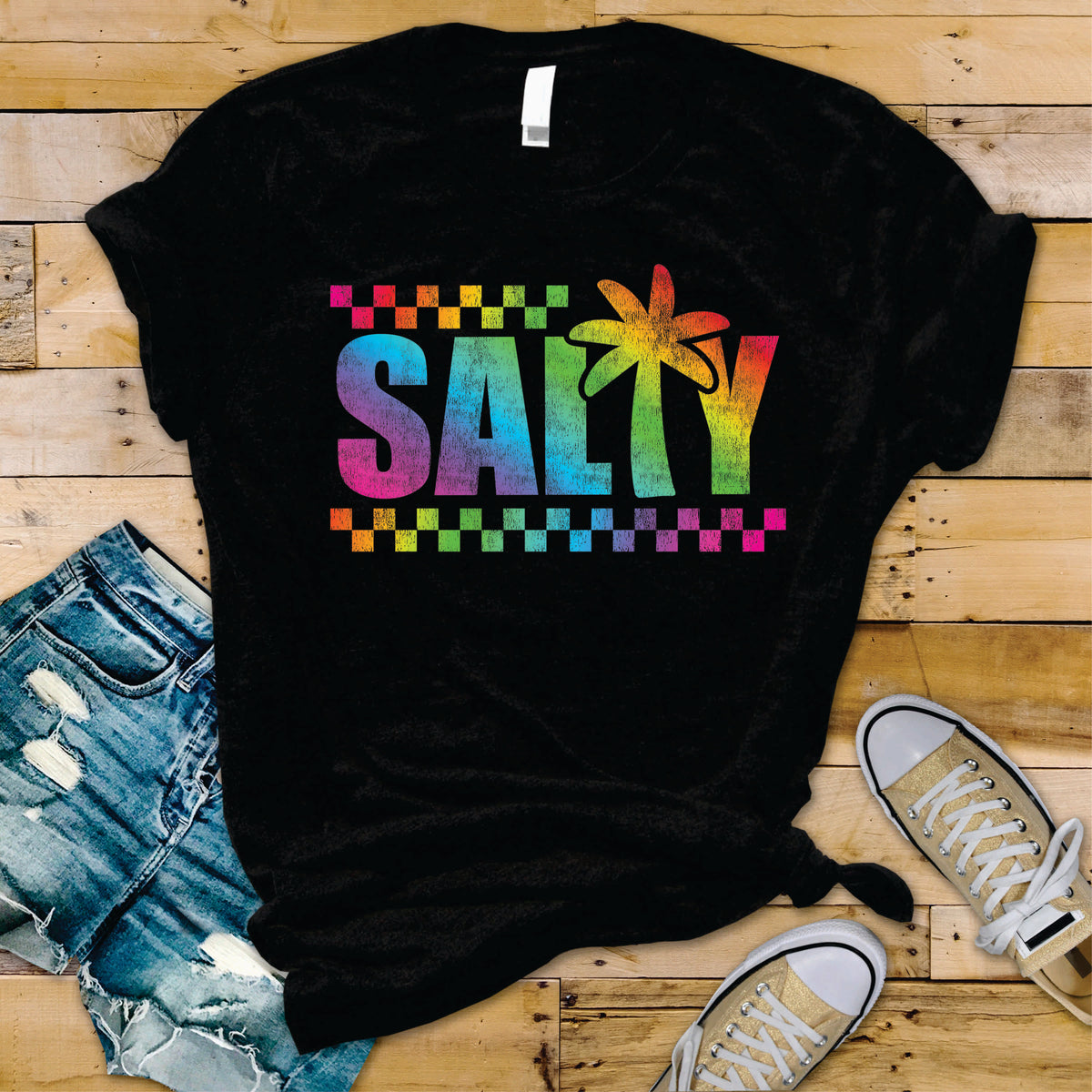 Rainbow Checkered Salty - Transfer