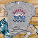 Retro Checkered Baseball Mama - Transfer